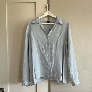 🤍 euc | Eileen fisher | classic linen button down